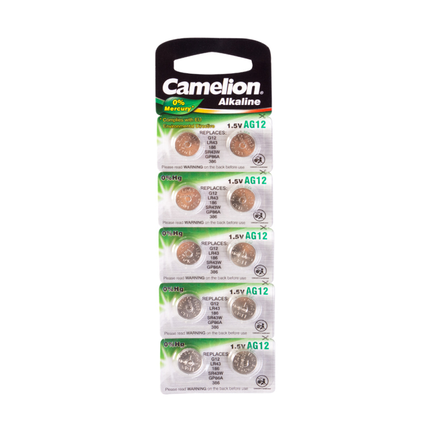 Батарейка CAMELION Alkaline AG12-BP10(0%Hg) 10 шт. в блистере фото 1