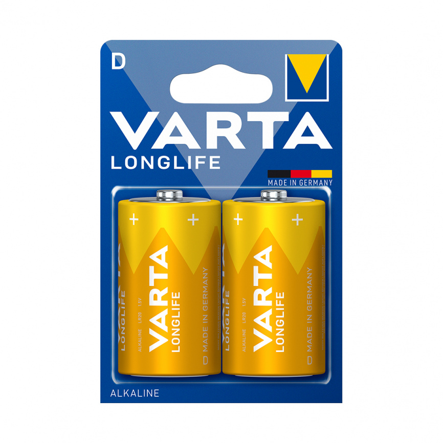 Батарейка VARTA Longlife Mono 1.5V - LR20/D 2 шт. в блистере фото 1