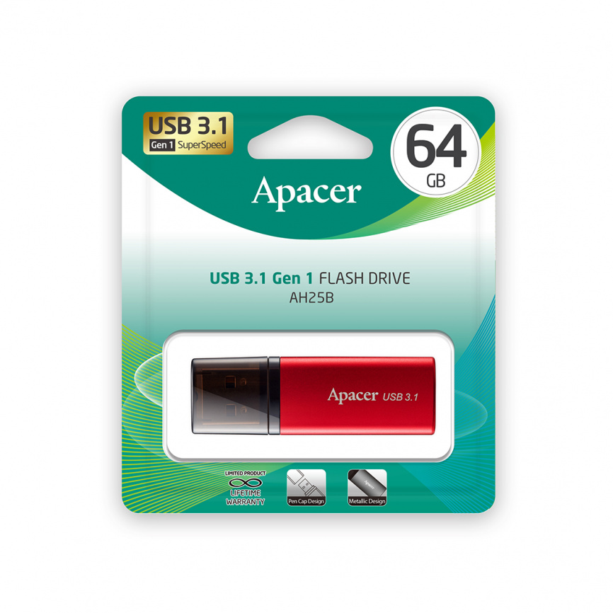 USB-накопитель Apacer AH25B 64GB Красный фото 3
