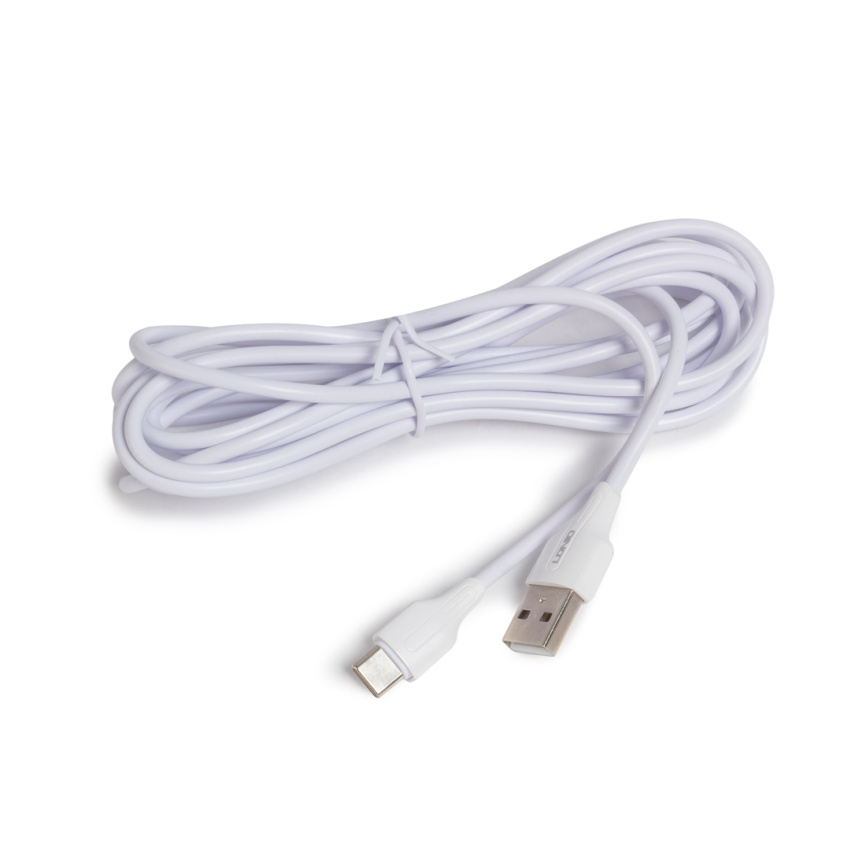 Интерфейсный кабель LDNIO Type-C LS543 2м/3м 2,1A Белый фото 2