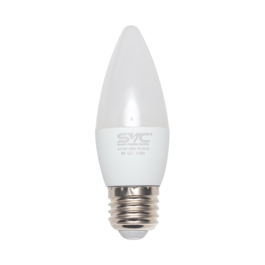 Эл. лампа светодиодная SVC LED C35-9W-E27-4200K, Нейтральный фото 1