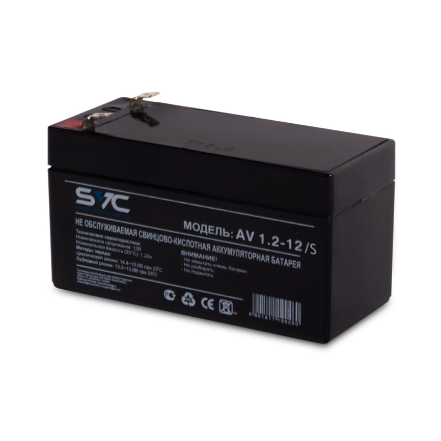 Аккумуляторная батарея SVC AV1.2-12/S 12В 1.2 Ач фото 1