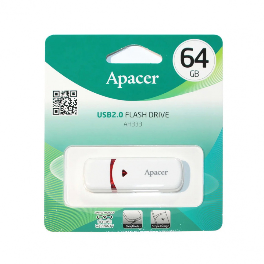 USB-накопитель Apacer AH333 64GB Белый фото 3