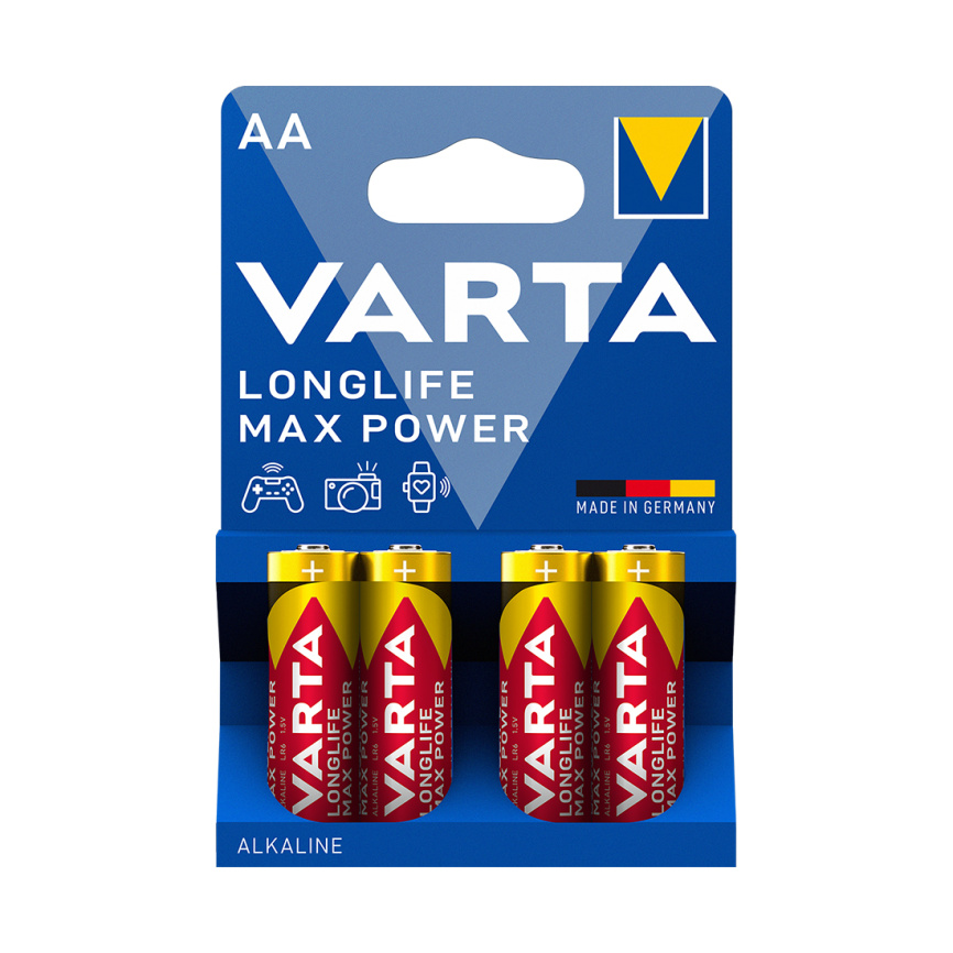 Батарейка VARTA Longlife Power Max Mignon 1.5V - LR6/ AA 4 шт в блистере фото 1