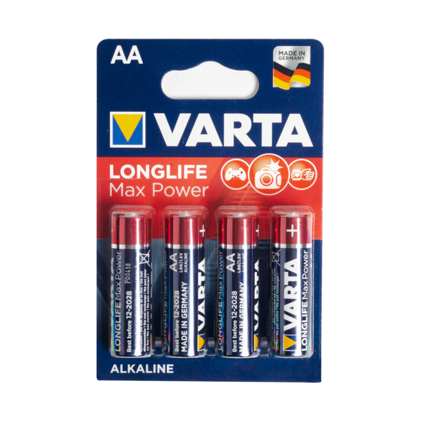 Батарейка VARTA Longlife Power Max Mignon 1.5V - LR6/ AA 4 шт в блистере фото 2