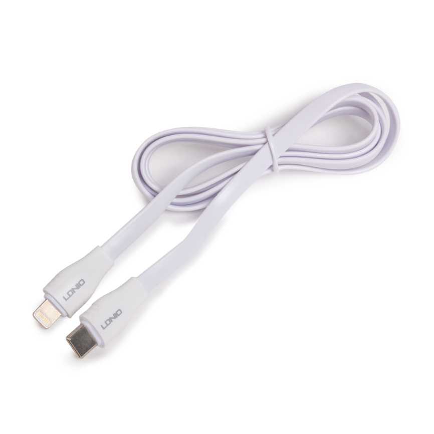 Интерфейсный кабель LDNIO Type-C to Lightning LC131-I 1м 30W Белый фото 2