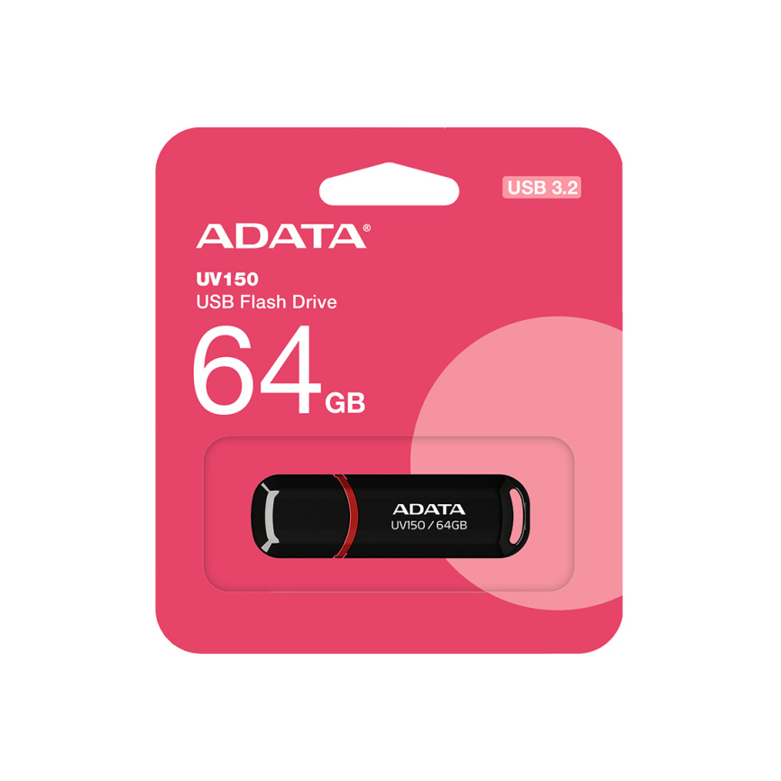 USB-накопитель ADATA AUV150-64G-RBK 64GB Черный фото 2