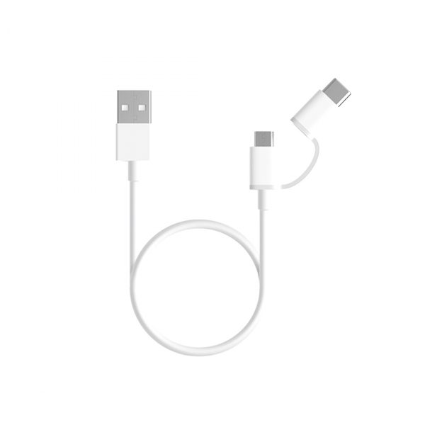 Интерфейсный кабель Xiaomi 30cm MICRO USB and Type-C Белый